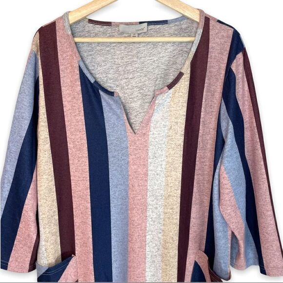 Luukse Striped Patch Pocket Shift Dress - Picture 2 of 9